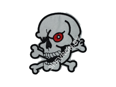 Шеврон ЧЕРЕП И КОСТИ (красный глаз)